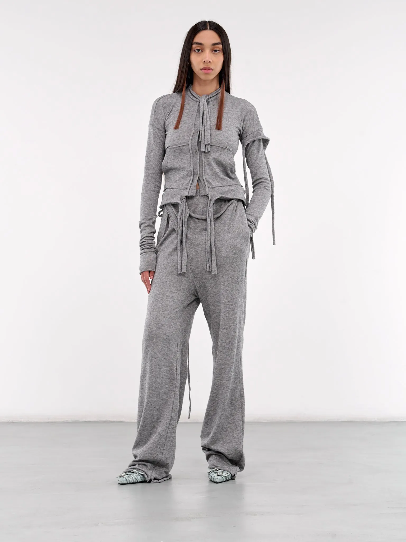 Asymmetric Strap Cardigan (2204020311-GREY)