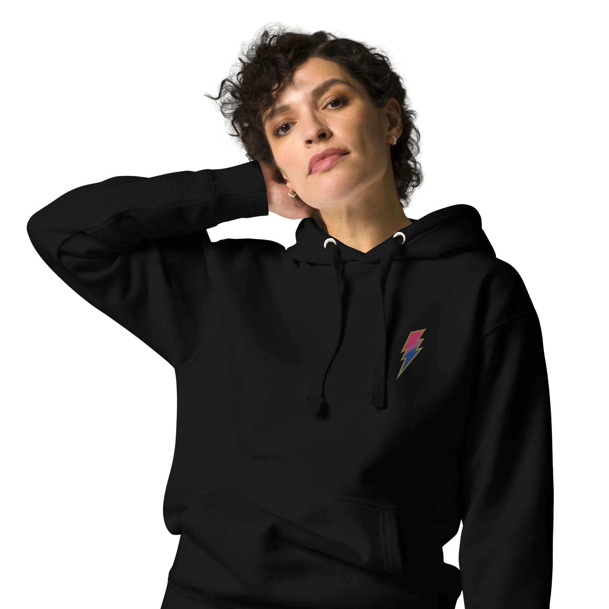 Bisexual Pride Lightning Embroidered Hoodie