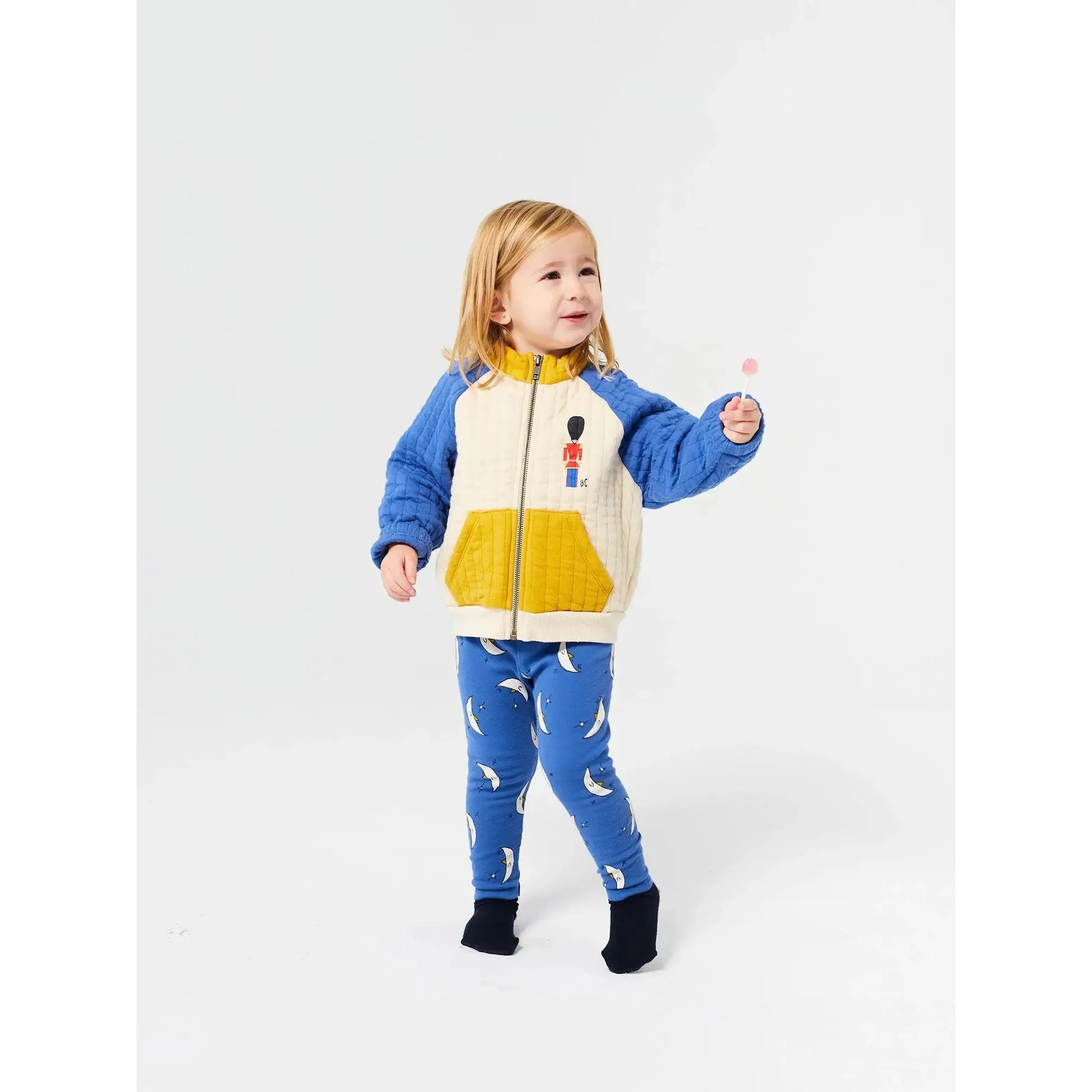 Bobo Choses Baby Little Tin Soldier Quilted Zipped Sweatshirt - Multicolor