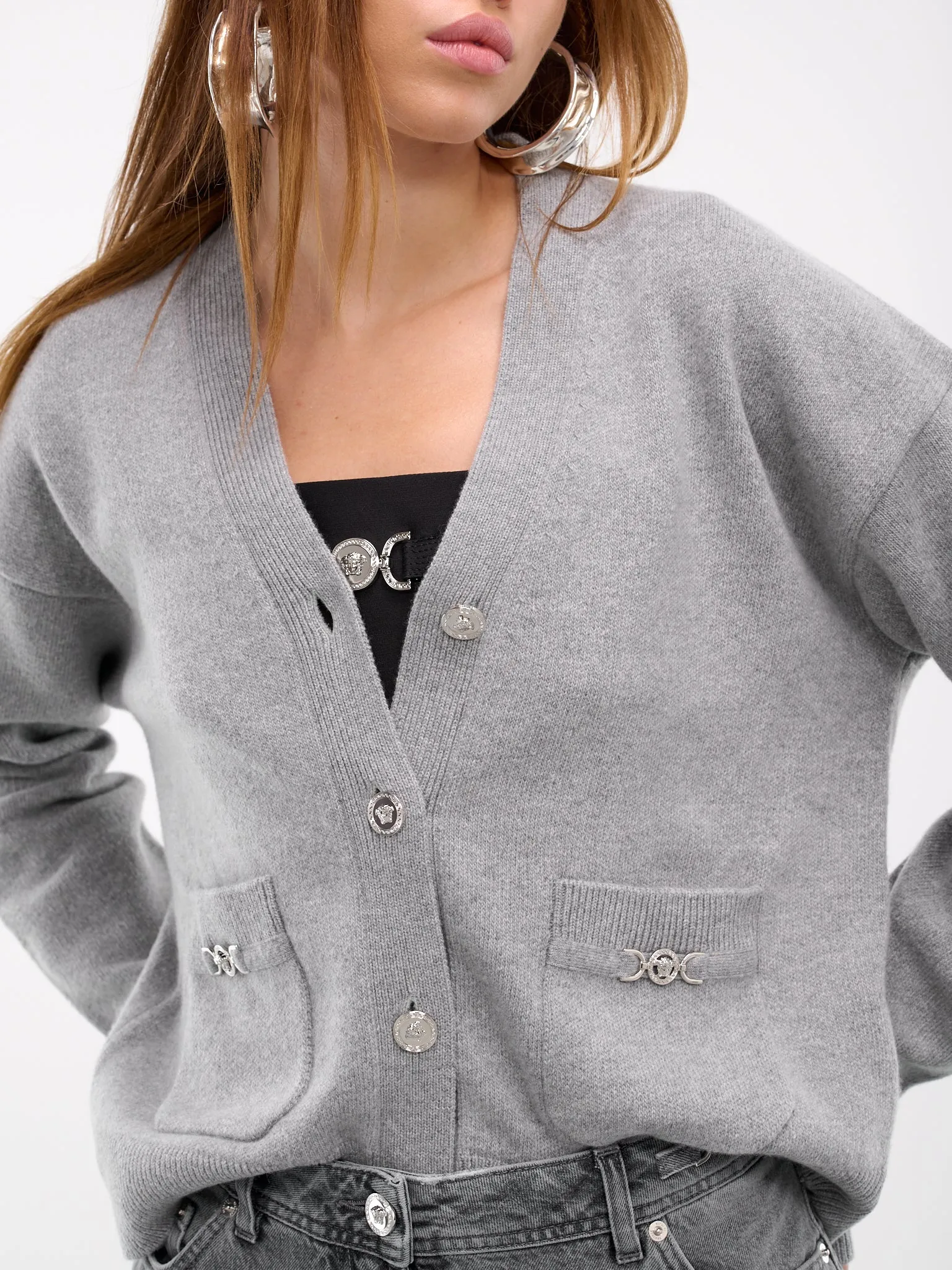Boxy Knit Cardigan (1013437-1A11287-1EB60-CONCRETE)