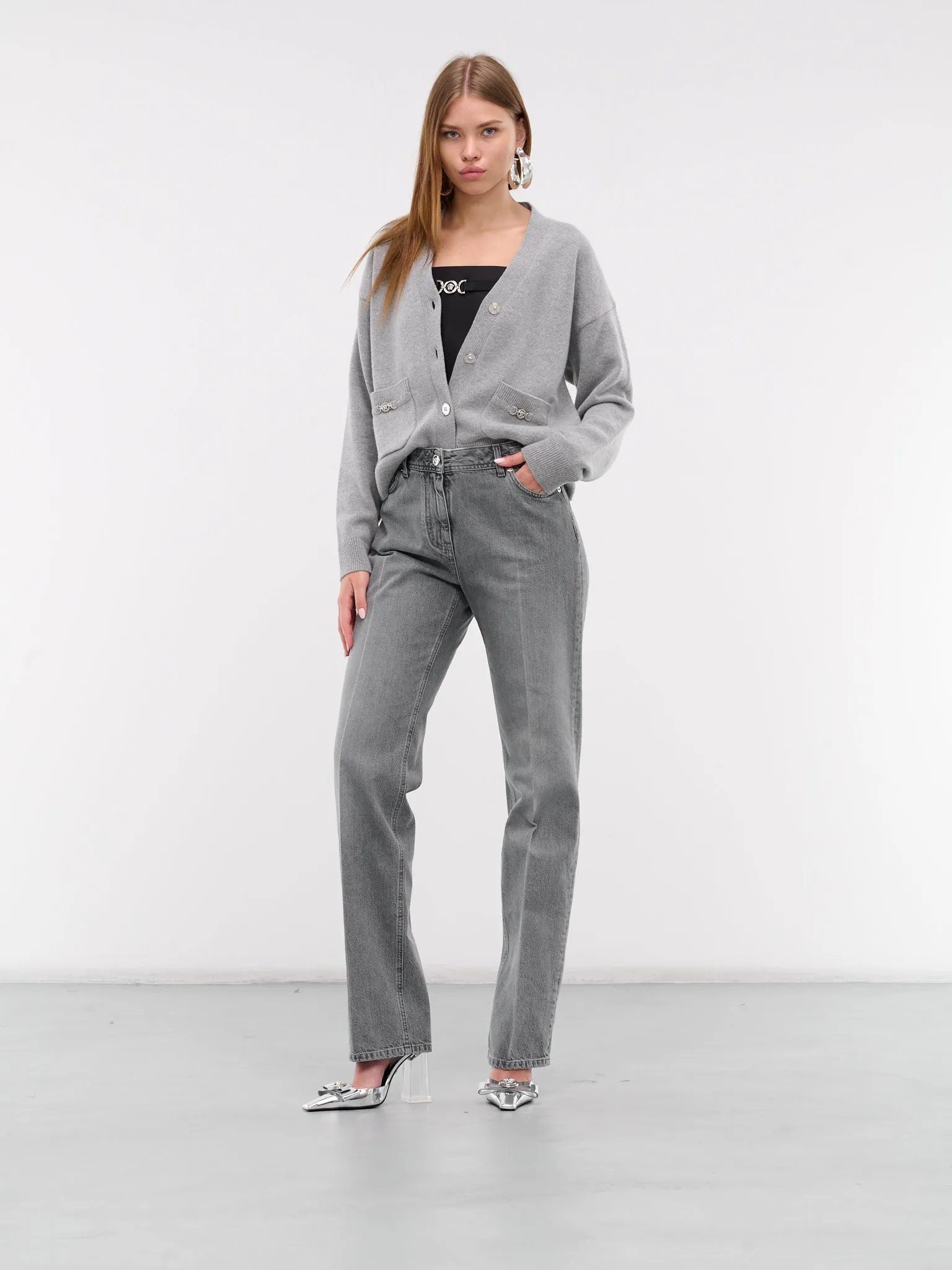 Boxy Knit Cardigan (1013437-1A11287-1EB60-CONCRETE)