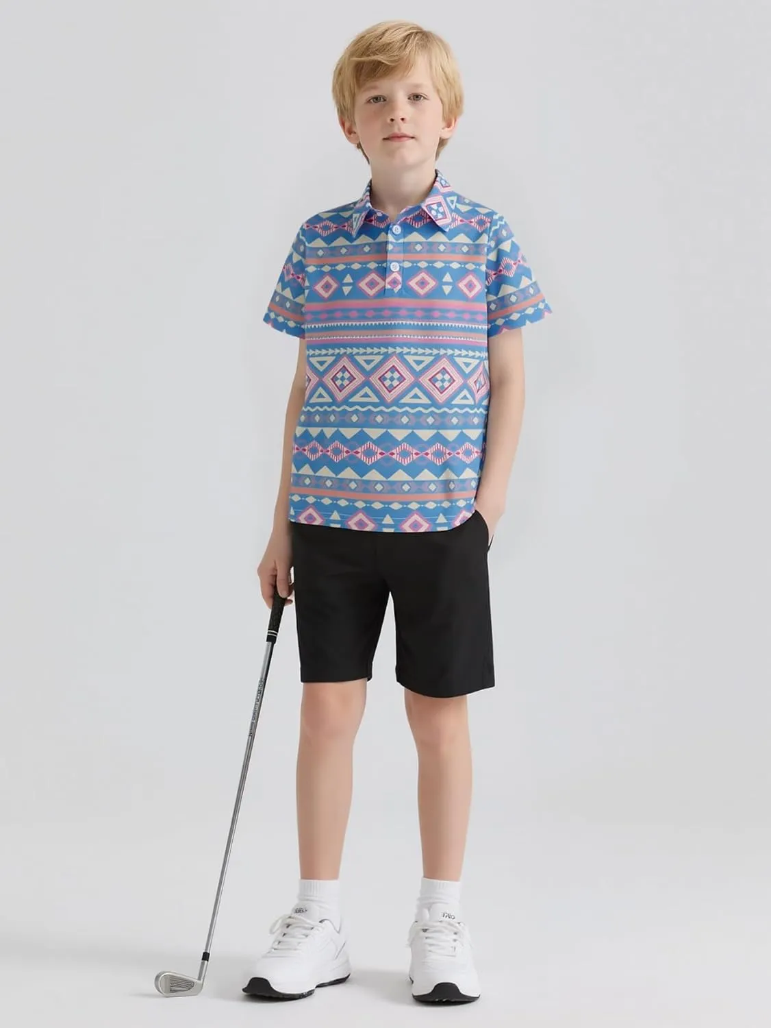 Boys Polo Shirt Hawaiian Collared Golf Shirts Kids School Uniform 5-12 Years