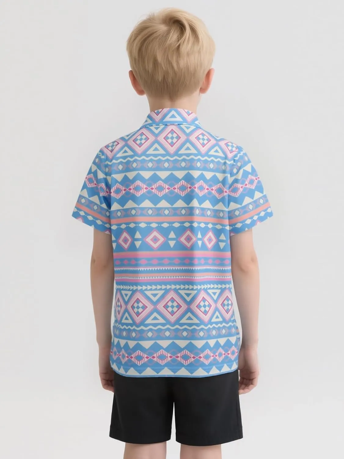 Boys Polo Shirt Hawaiian Collared Golf Shirts Kids School Uniform 5-12 Years