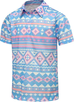Boys Polo Shirt Hawaiian Collared Golf Shirts Kids School Uniform 5-12 Years