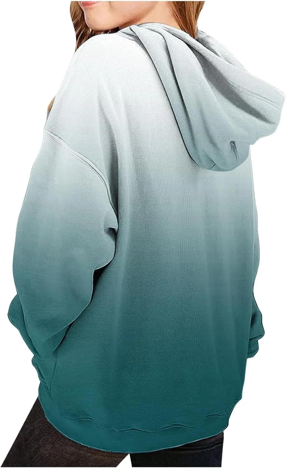 Cute Hoodies For Girls Oversized Long Sleeve Sweatshirt Gradient Teen Girls Pullover Tops 2-13 Years