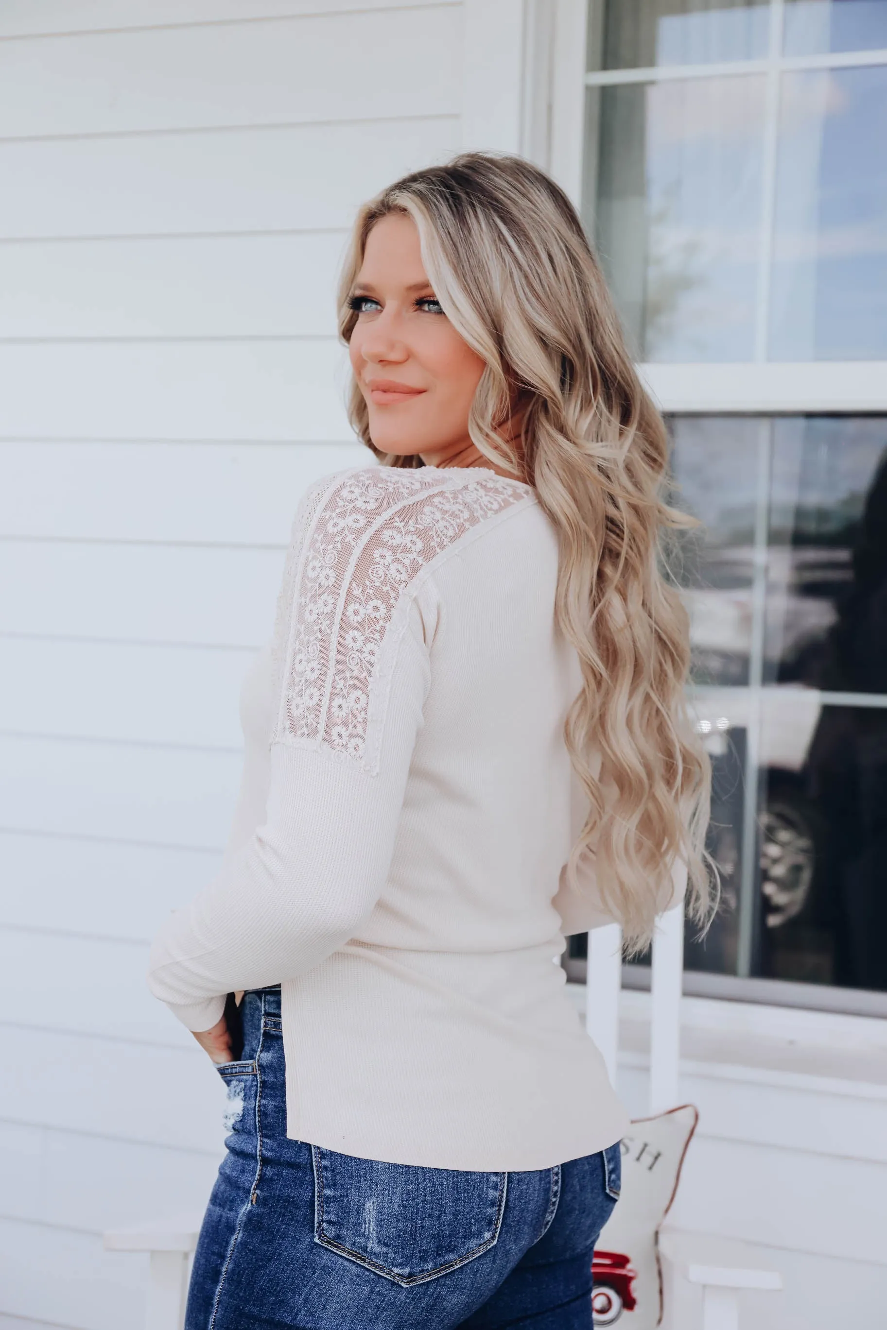 Dalary Thermal Knit Top - Ivory