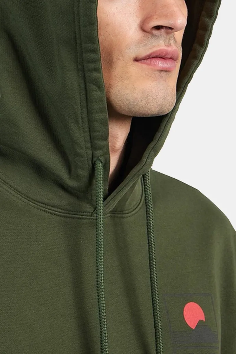 Edwin Sunset On Mount Fuji Hooded Sweatshirt (Kombu Green)