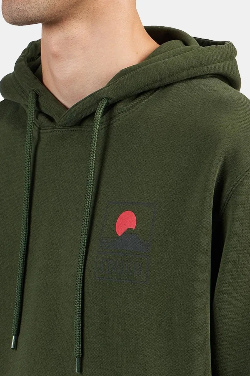 Edwin Sunset On Mount Fuji Hooded Sweatshirt (Kombu Green)
