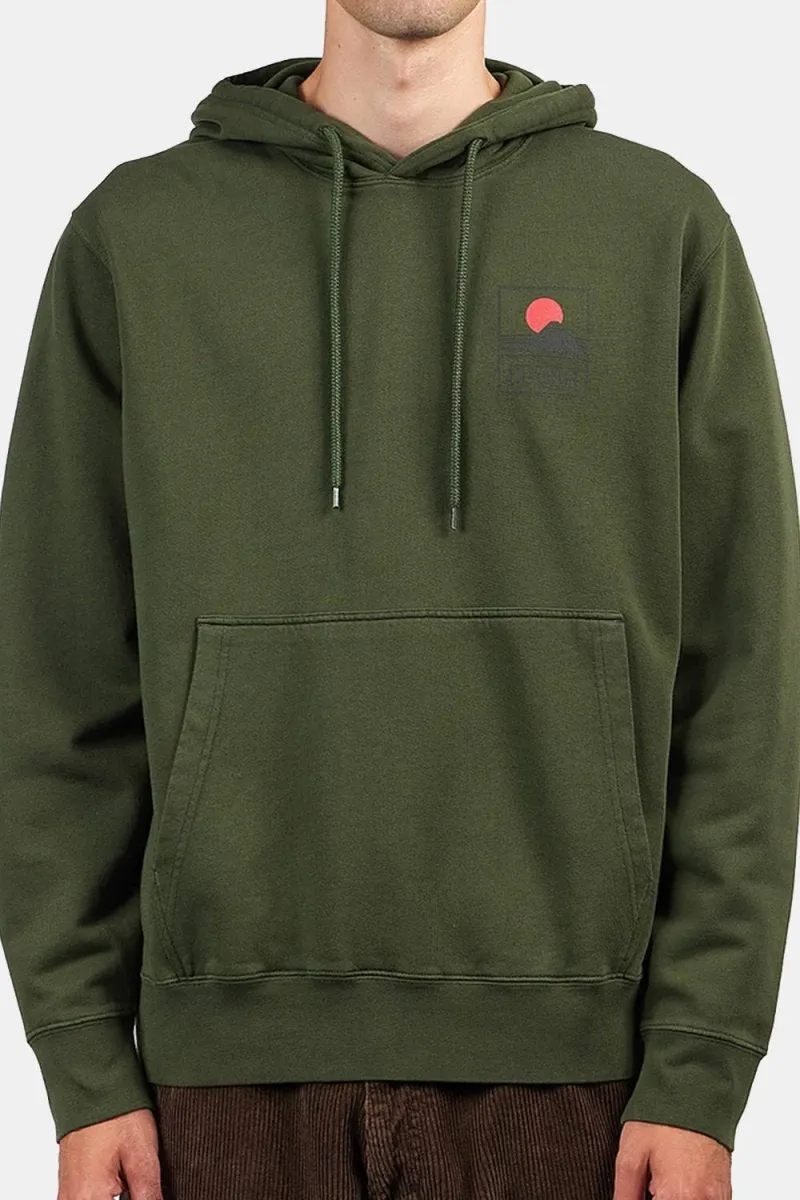 Edwin Sunset On Mount Fuji Hooded Sweatshirt (Kombu Green)