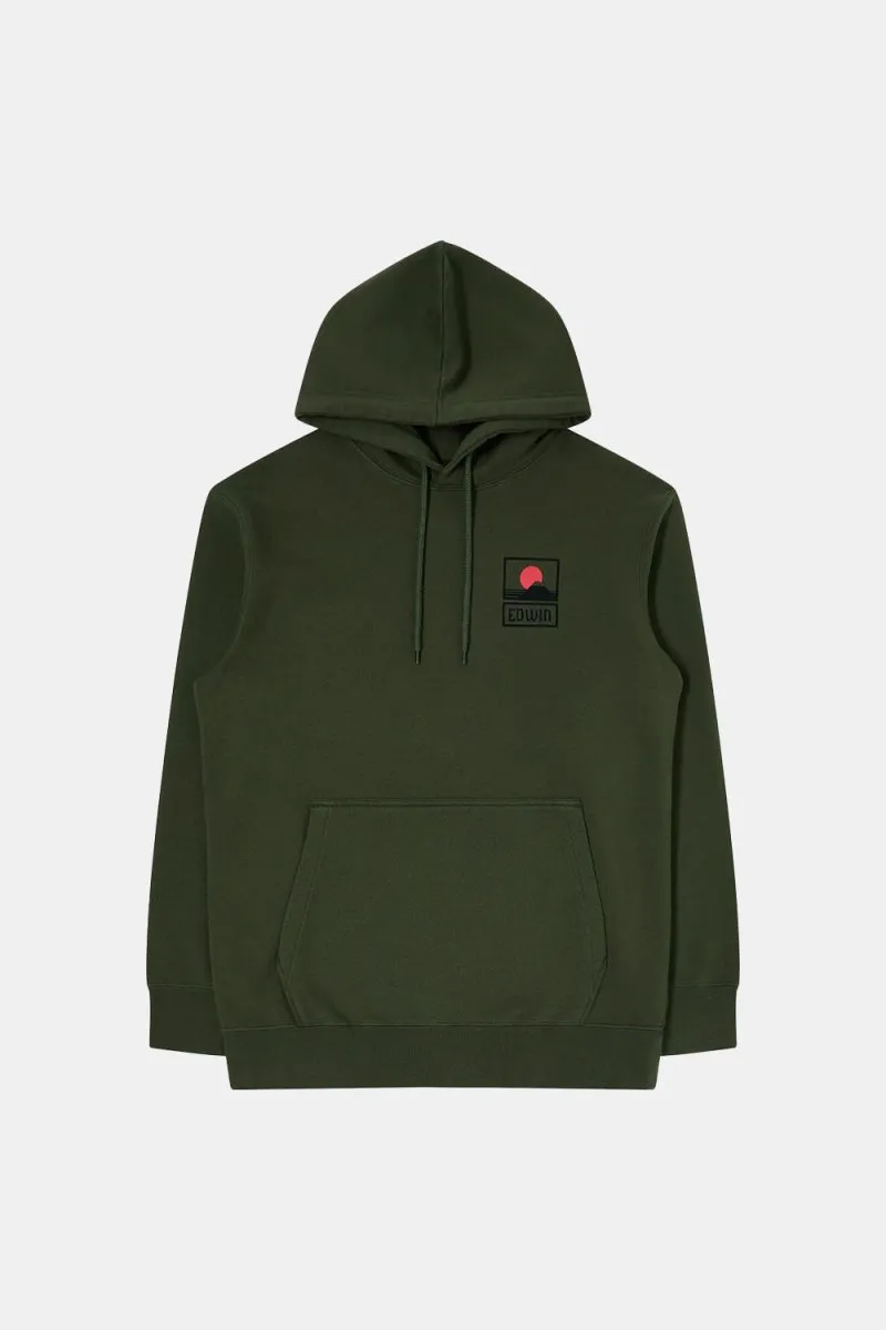 Edwin Sunset On Mount Fuji Hooded Sweatshirt (Kombu Green)