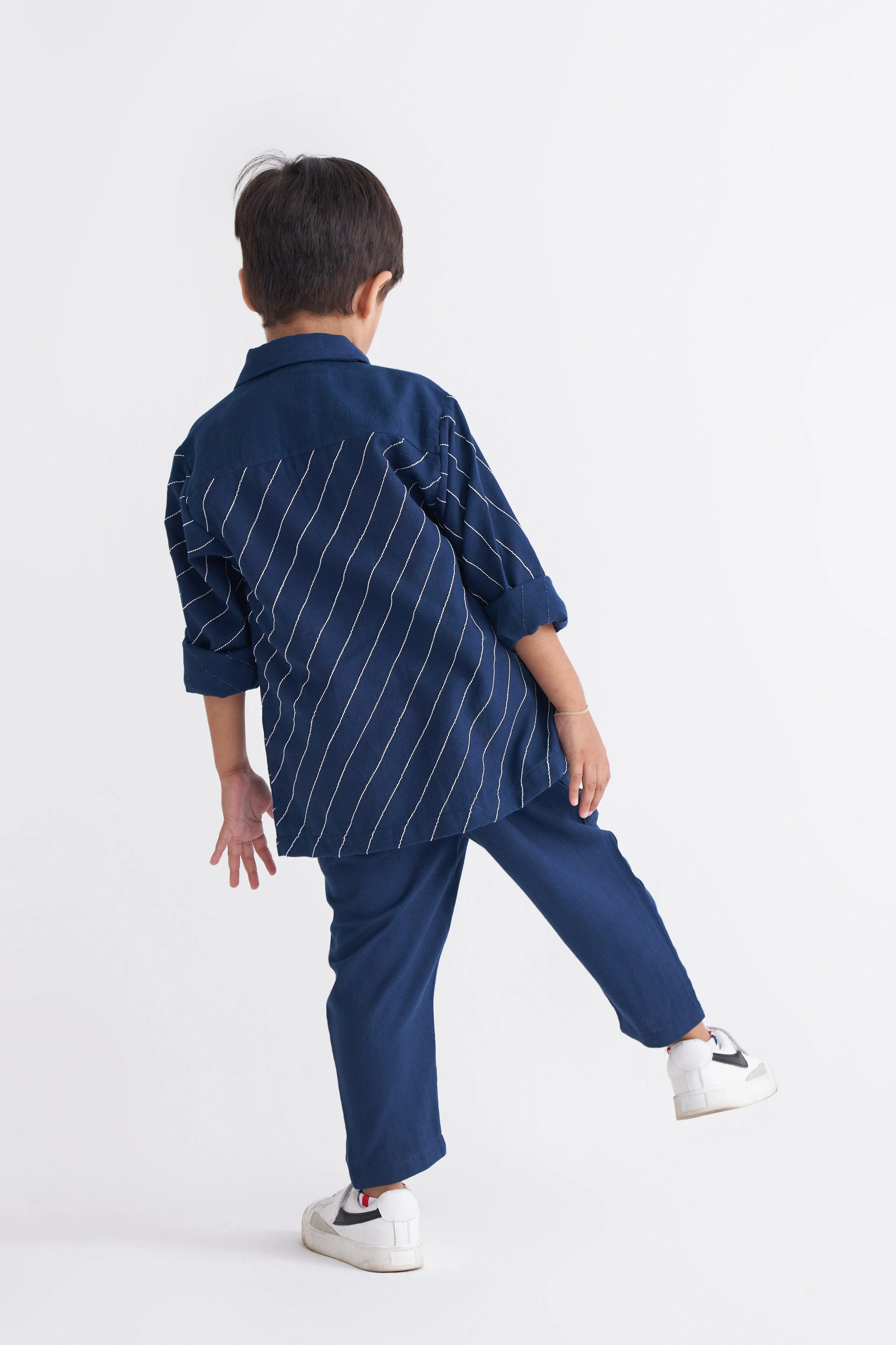 Embrroidered Shirt - Navy