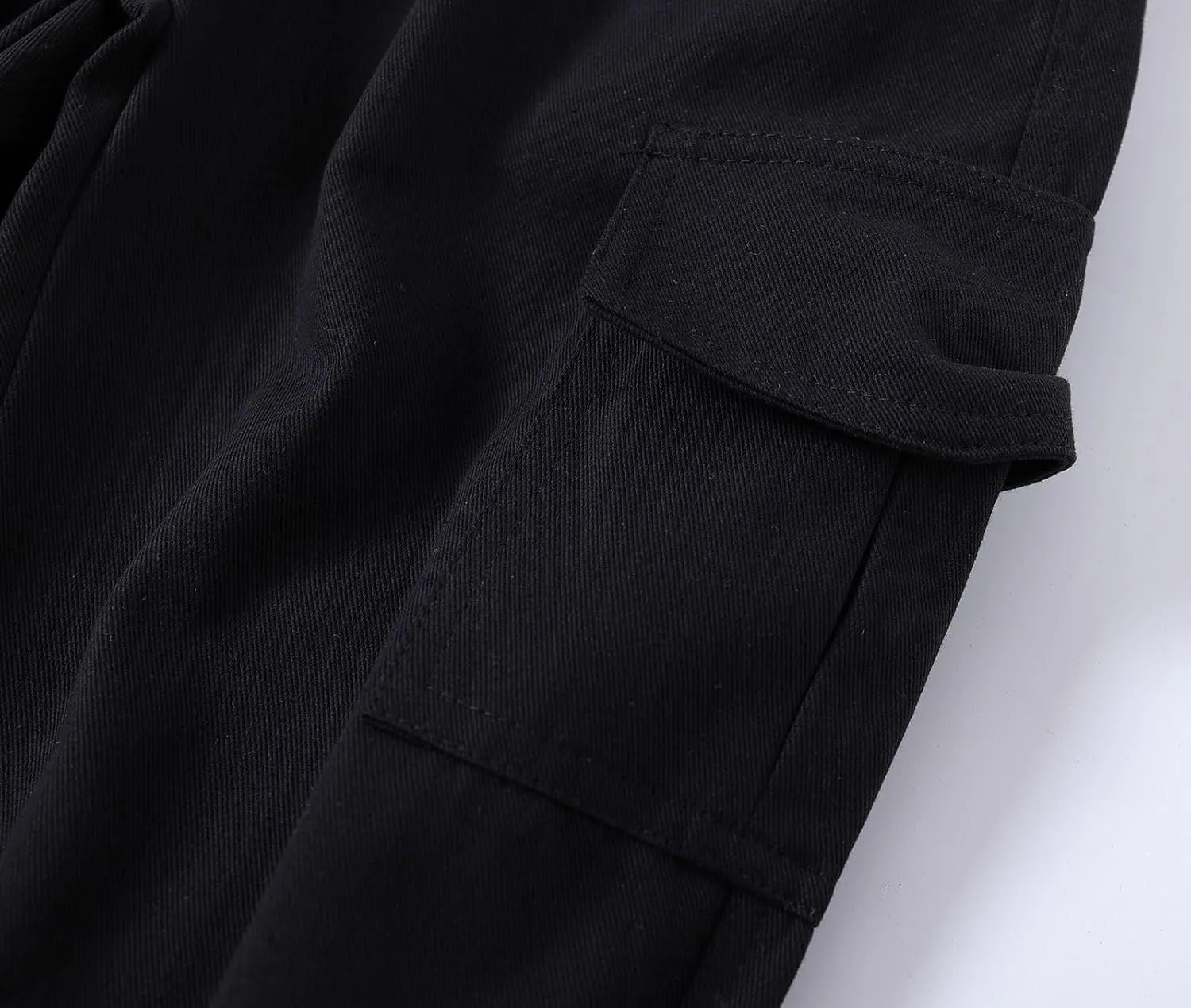 Little Boys Cargo Jogger Pants Toddler Kids Multi Pocket Twill Casual Trousers with Elastic Hem (Age 2-7Years)