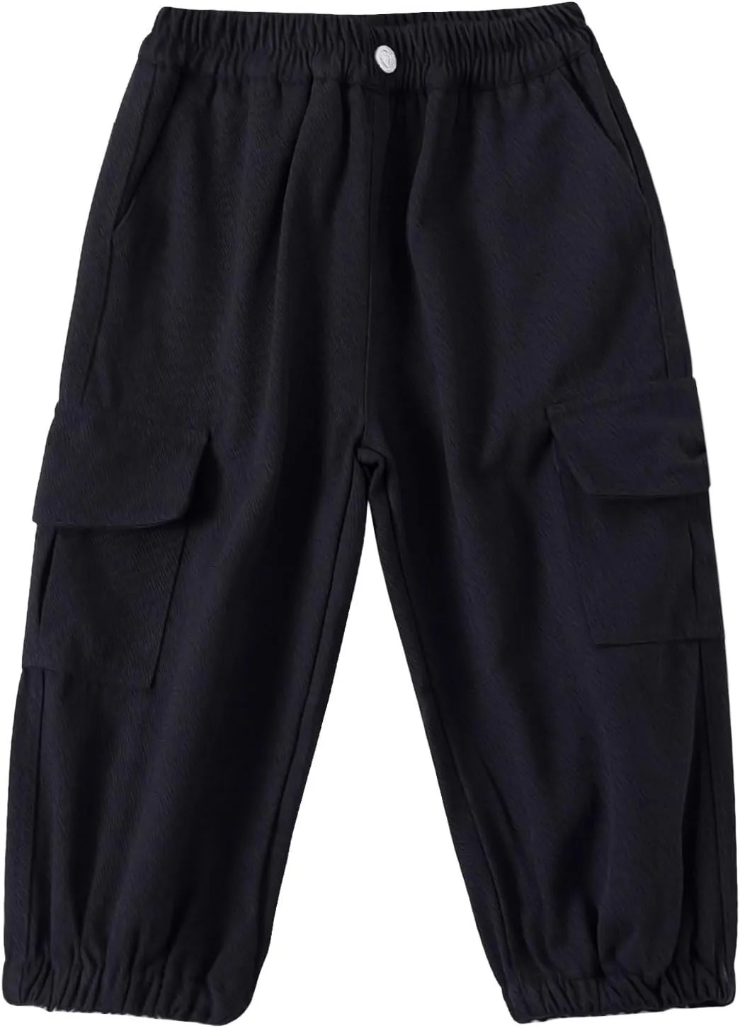Little Boys Cargo Jogger Pants Toddler Kids Multi Pocket Twill Casual Trousers with Elastic Hem (Age 2-7Years)