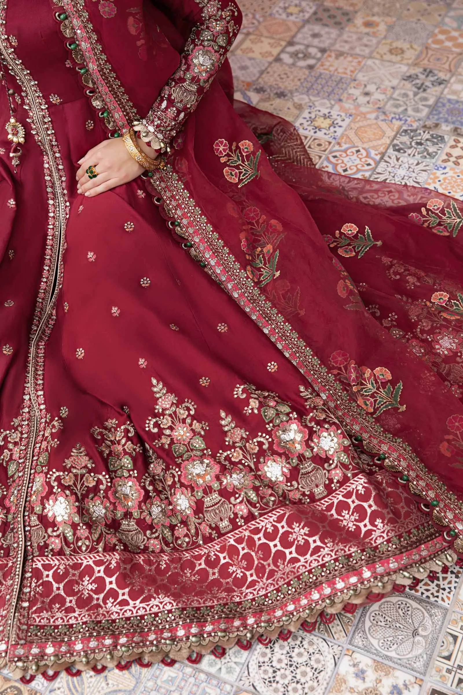 MARIA.B Sateen Fall Collection 2023 – Maroon CST-708