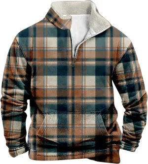 Mens Waffle Shirt Corduroy Lapel Collar Pullover Casual Long Sleeve Henley Shirts Lapel Collar Mens Fleece Pullover