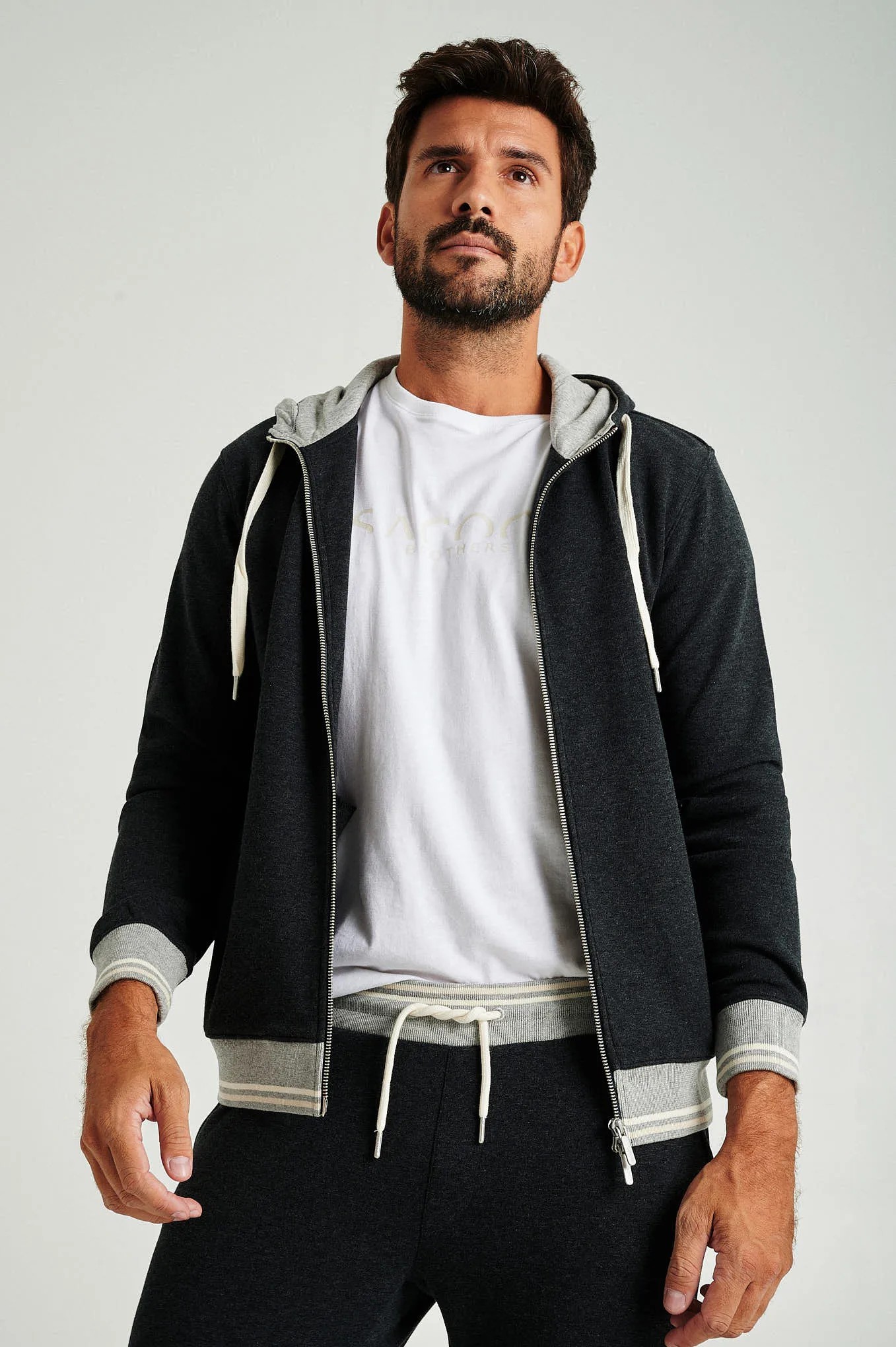 Men's zipped sweatshirt from organic cotton capsule collection