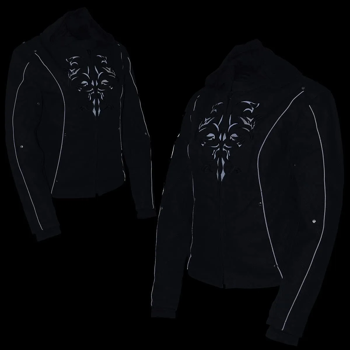 Milwaukee Leather Women's Textile Motorcycle Riders Jacket with Hoodie - Year Round Wear - 2X-Large - 2X-Large