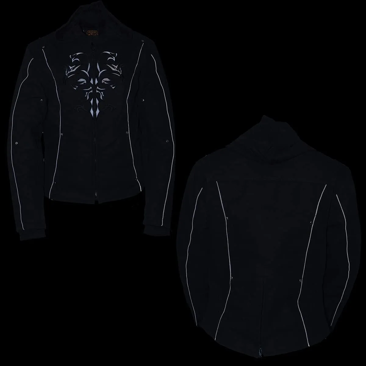 Milwaukee Leather Women's Textile Motorcycle Riders Jacket with Hoodie - Year Round Wear - 2X-Large - 2X-Large