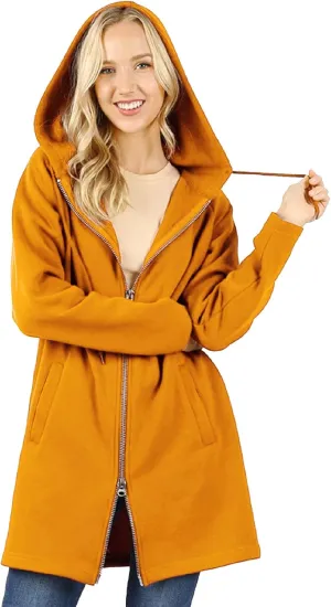MixMatchy Women's Casual Oversized Loose Fit Long Sleeve Zip Up Pullover Hoodie Tunic Fall Sweatshirt Jacket (S-3X)