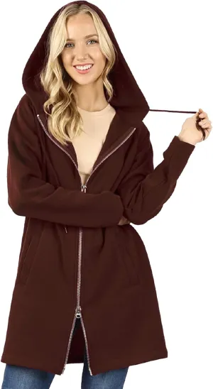 MixMatchy Women's Casual Oversized Loose Fit Long Sleeve Zip Up Pullover Hoodie Tunic Fall Sweatshirt Jacket (S-3X)
