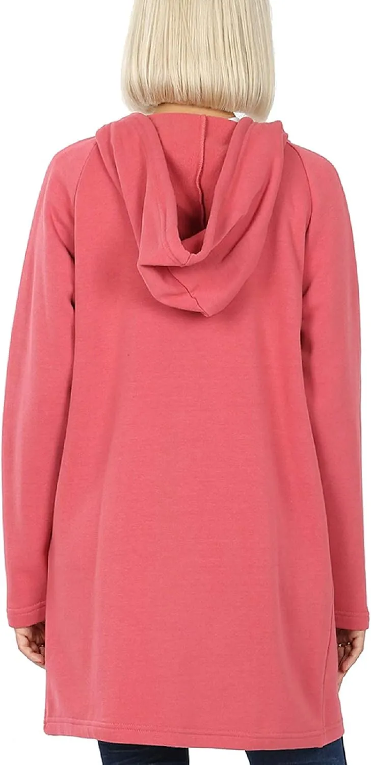 MixMatchy Women's Casual Oversized Loose Fit Long Sleeve Zip Up Pullover Hoodie Tunic Fall Sweatshirt Jacket (S-3X)