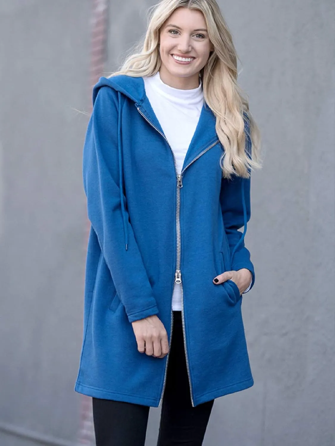 MixMatchy Women's Casual Oversized Loose Fit Long Sleeve Zip Up Pullover Hoodie Tunic Fall Sweatshirt Jacket (S-3X)