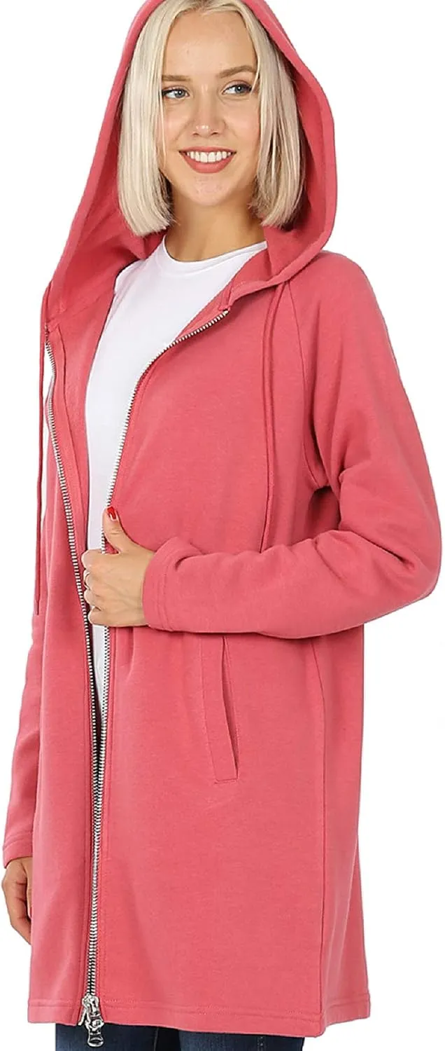 MixMatchy Women's Casual Oversized Loose Fit Long Sleeve Zip Up Pullover Hoodie Tunic Fall Sweatshirt Jacket (S-3X)