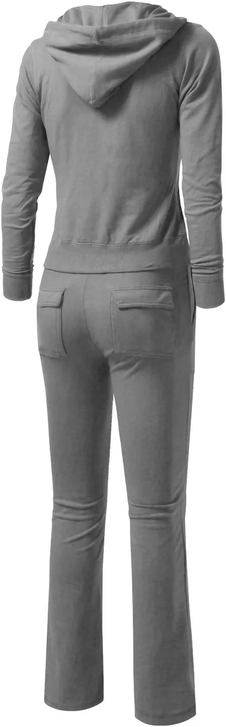 NE PEOPLE Womens Casual Basic Terry Zip Up Hoodie Sweatsuit Tracksuit Set S-3XL