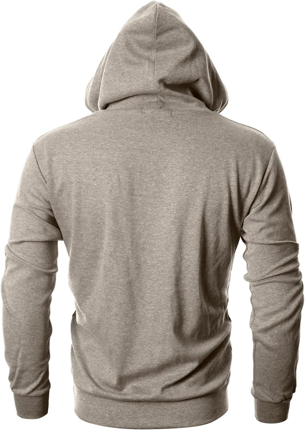 Ohoo Mens Slim Fit Basic Pullover Hoodies Sweatshirt Lightweight Long Sleeve with Kanga Pocket