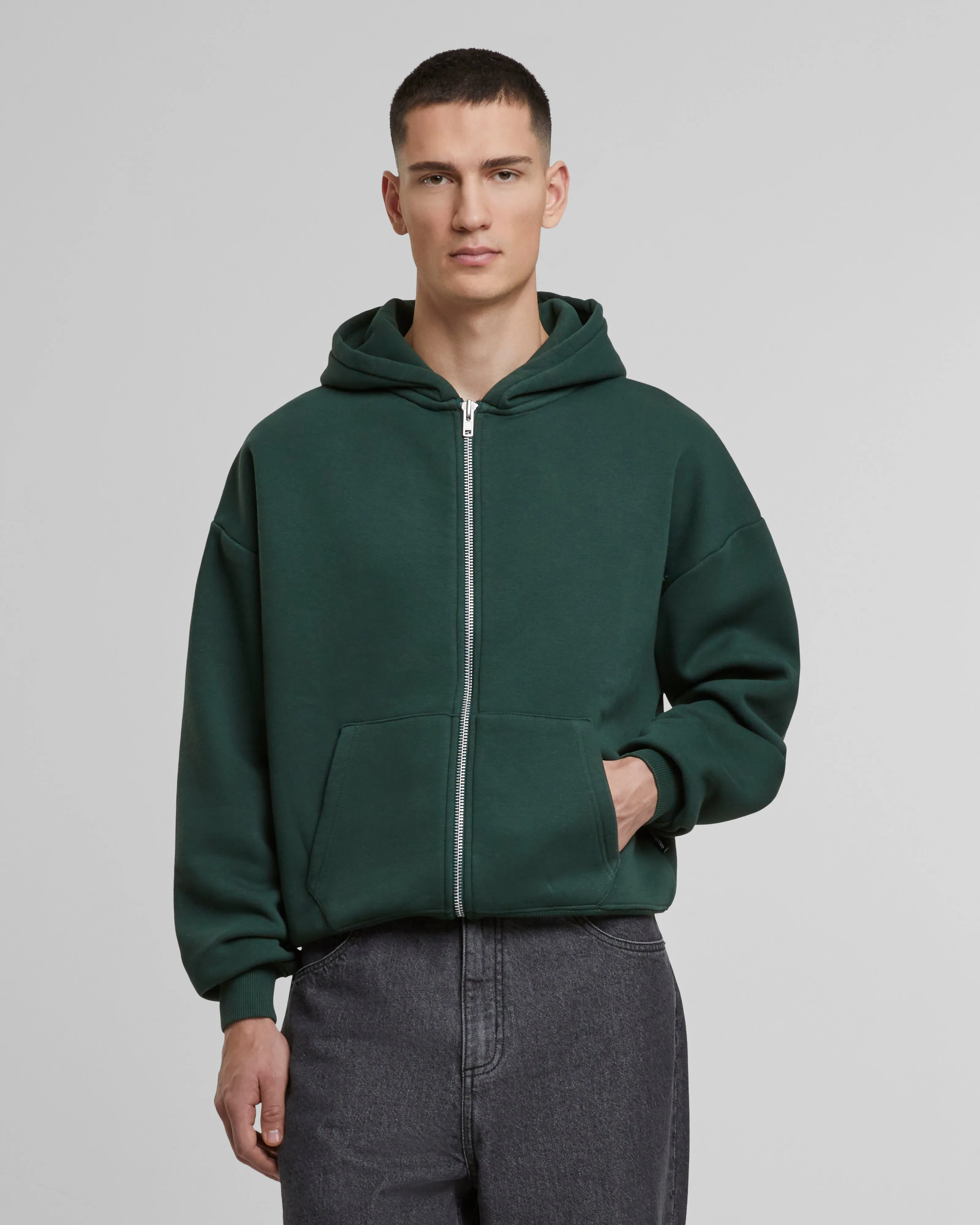 Oversized Zip-Hoodie British Racing Green
