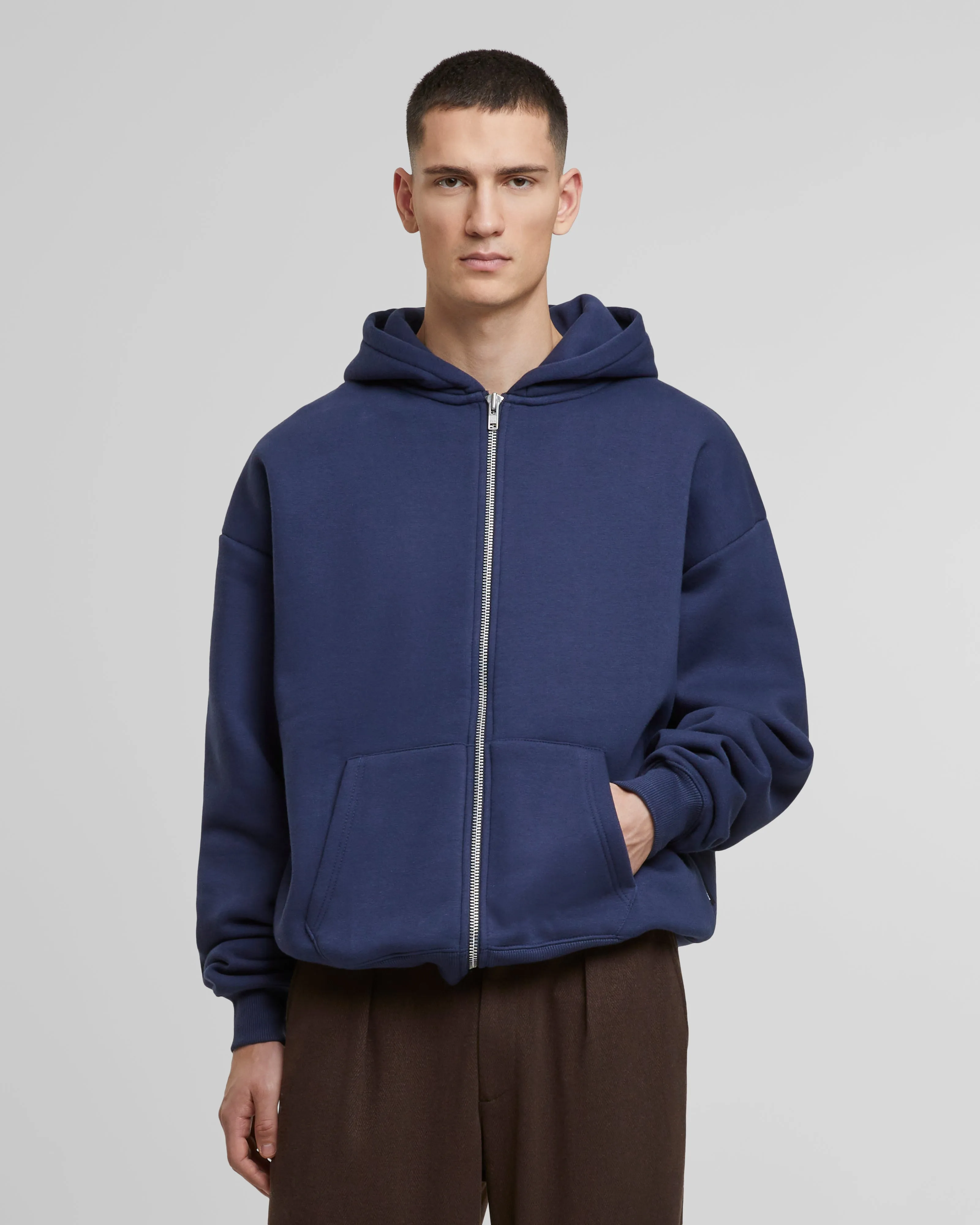 Oversized Zip-Hoodie Navy