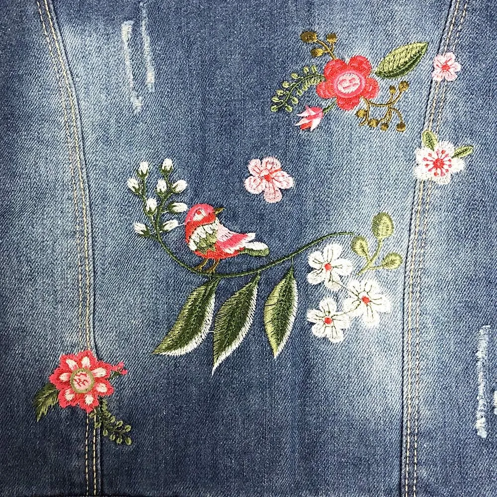 Peacolate 3-10Years Little Big Girls Spring Autumn Embroidered Denim Jacket