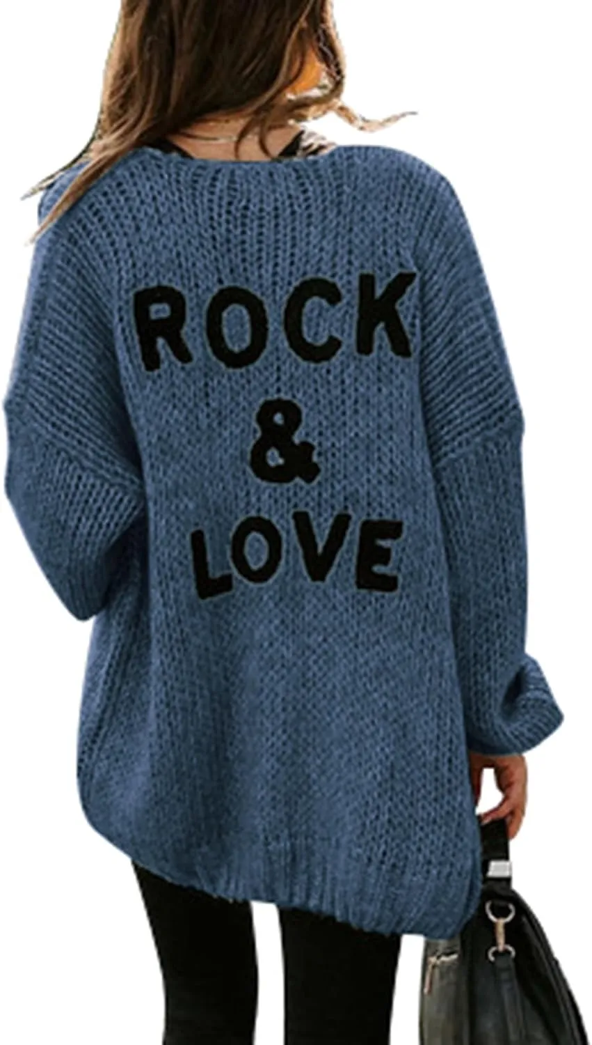 PRETTYGARDEN Women's Long Sleeve Open Front Knit Cardigans Sweaters Soft Loose Draped Coat Outerwear