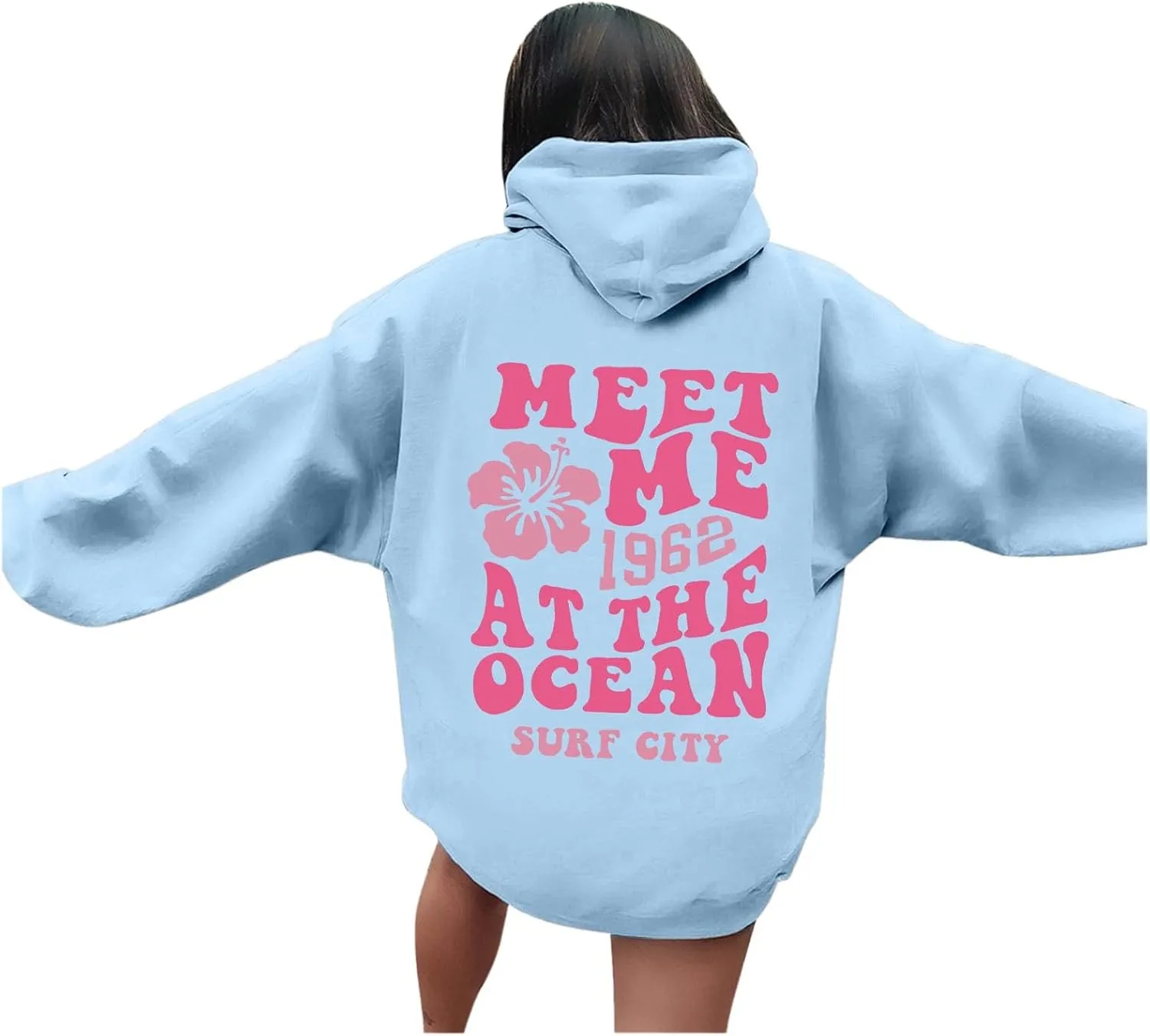 PTOLOCIF Womens Casual Hoodies Long Sleeve Lightweight Pullover Tops 2024 Fall Outfits Loose Oversized Sweatshirt with Pocket