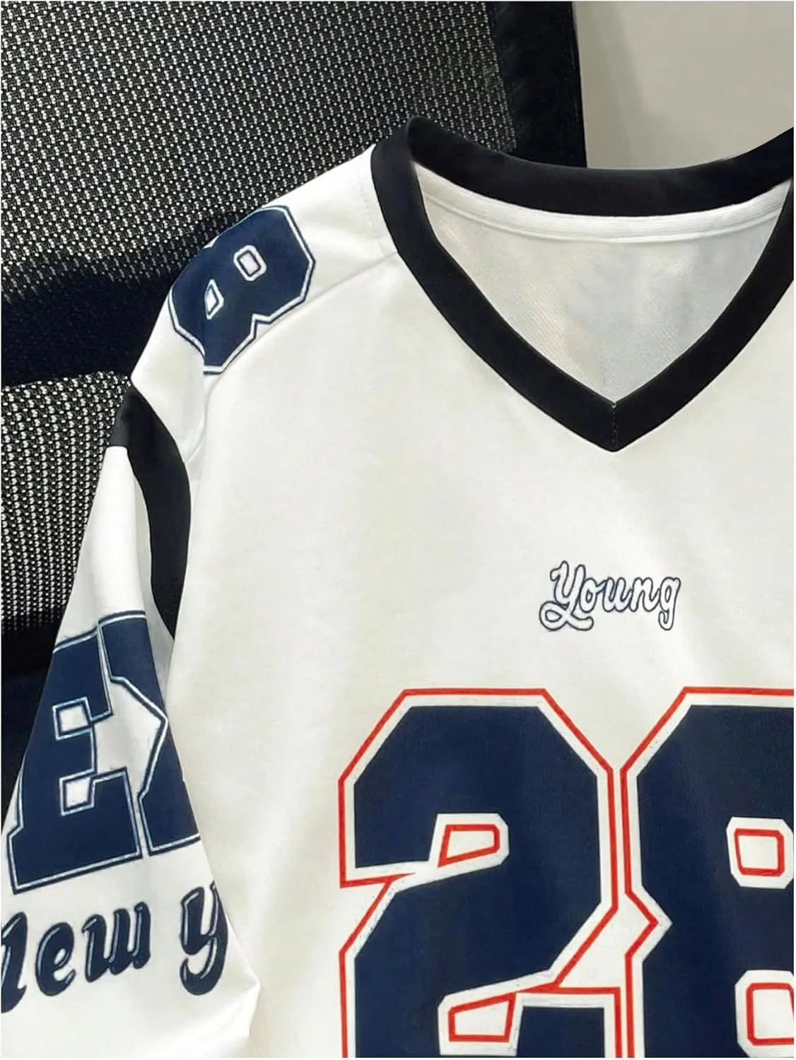 SOLY HUX Boy's Graphic Sweatshirt Number Letter Print V Neck Long Sleeve Loose Pullover Tops