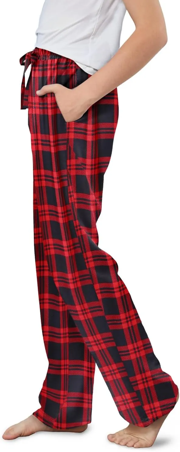 storeofbaby Boys Casual Plaid Pants Loose Elastic Waist Long Trousers with Pockets