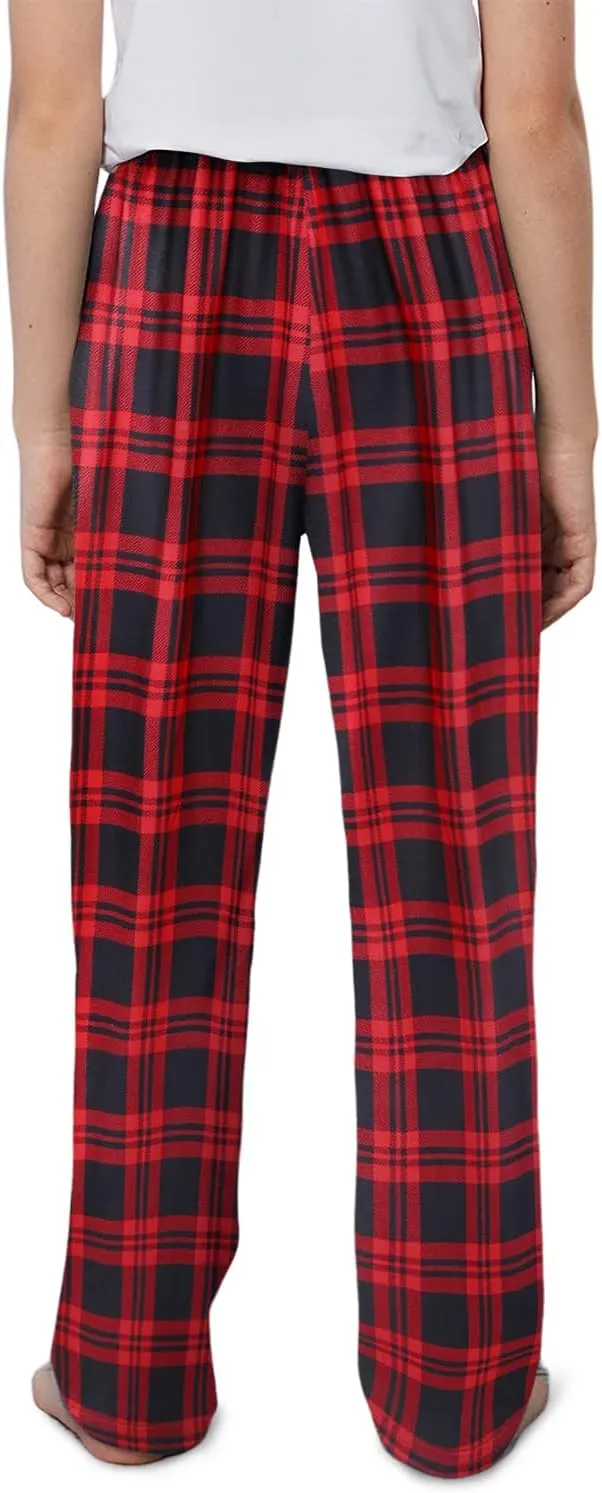 storeofbaby Boys Casual Plaid Pants Loose Elastic Waist Long Trousers with Pockets