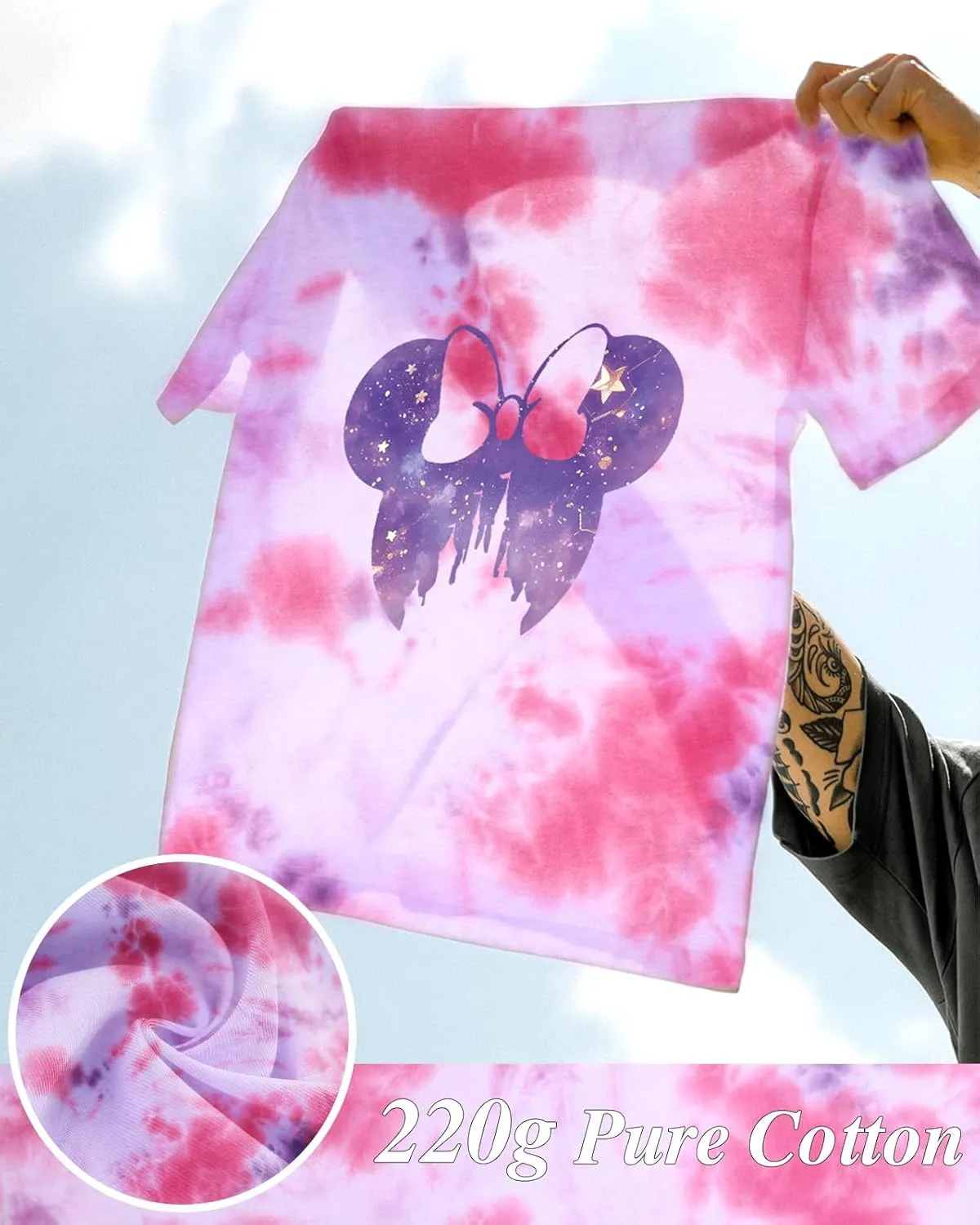 Tie Dye Shirt Women - Novelty Tie Dye T Shirt Short Sleeve Round Neck Casual Trendy Graphic Tee for Girls