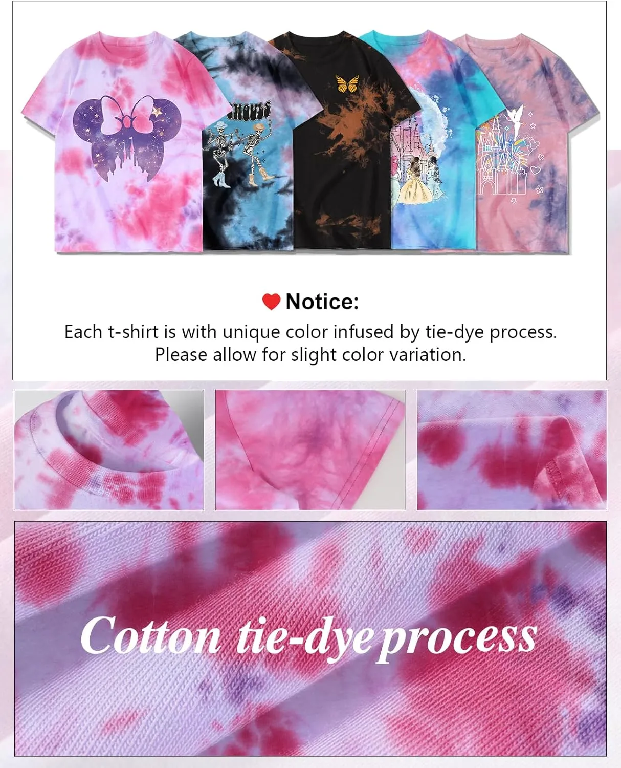Tie Dye Shirt Women - Novelty Tie Dye T Shirt Short Sleeve Round Neck Casual Trendy Graphic Tee for Girls
